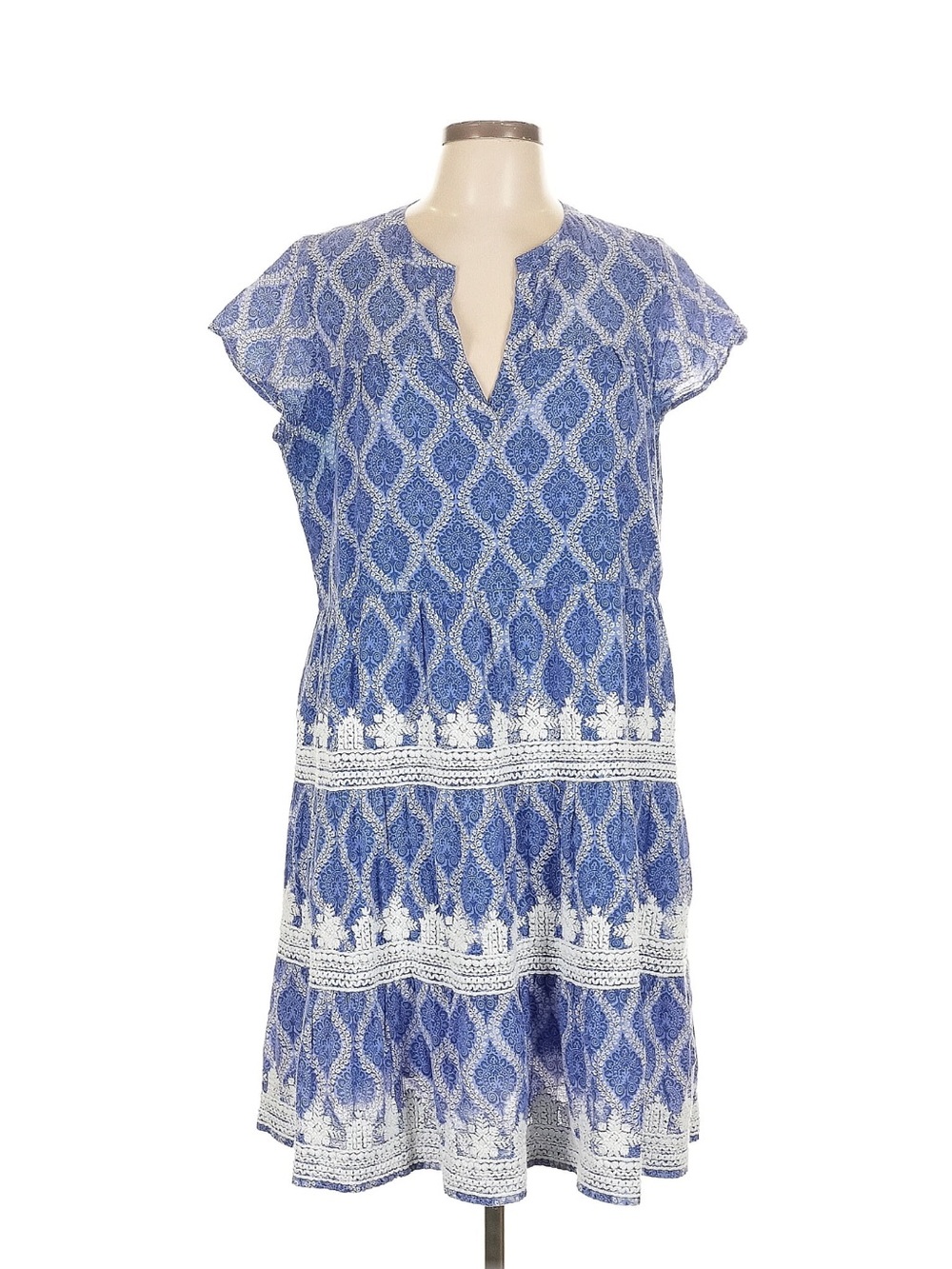 Roller Rabbit Blue Printed Tiered Dress
